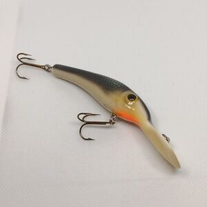 Vintage Lindy Little Joe Shadling Black/White/Orange Crankbait Fishing Lure
